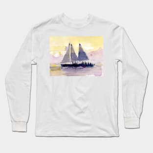 Sunset at the Keys - Sail boat Long Sleeve T-Shirt